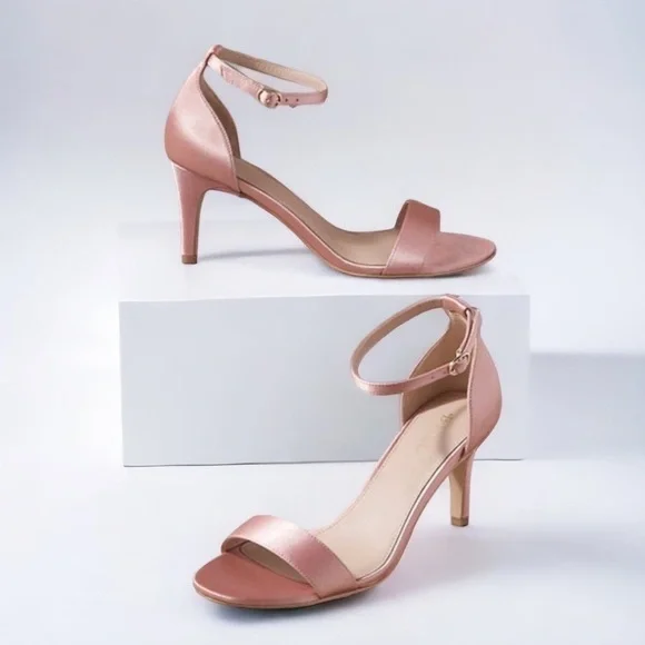 BHLDN Egret Heels In Pink Blush Size 8 - Picture 1 of 12